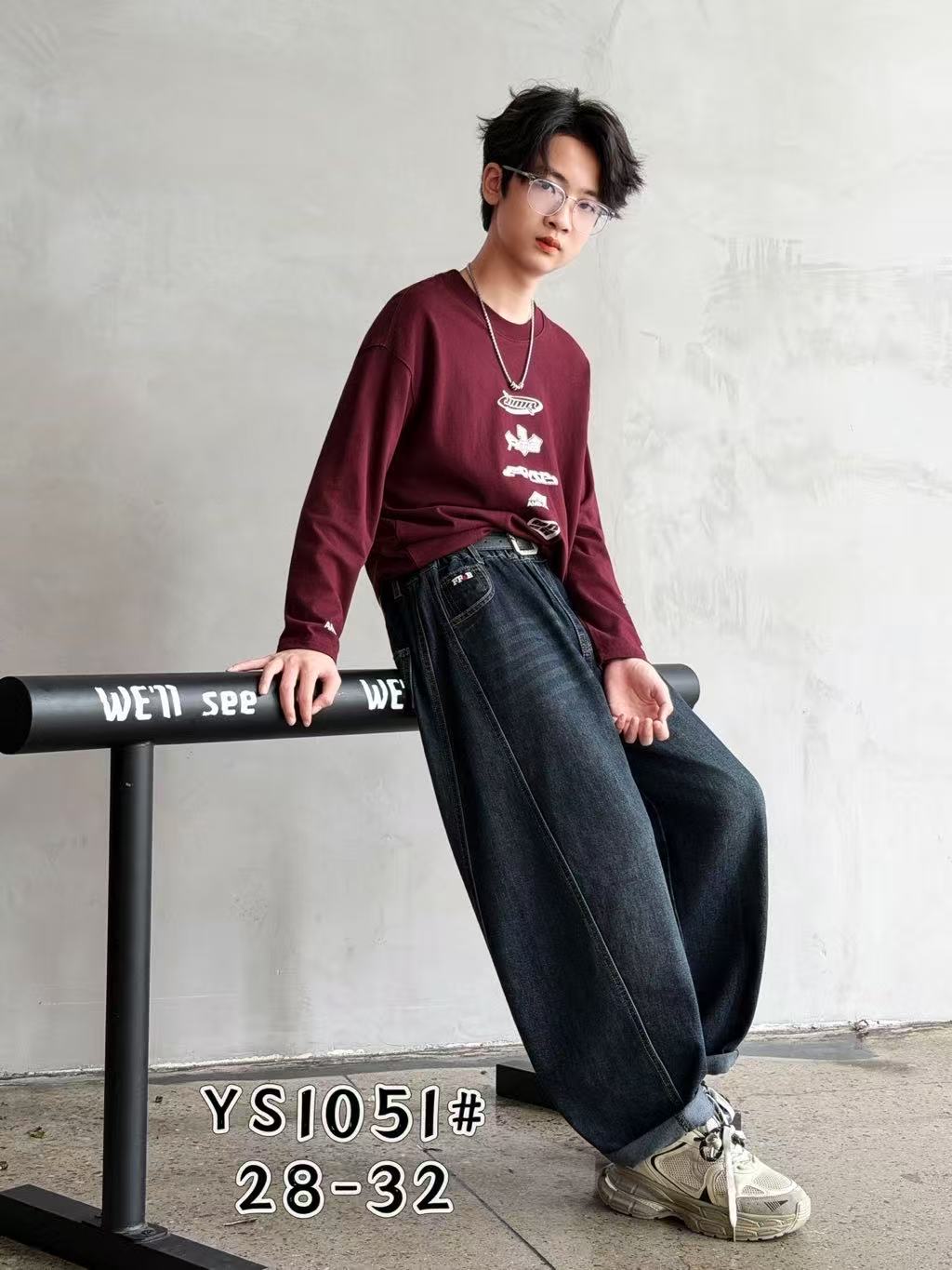 YS1051 男童复古宽松牛仔裤