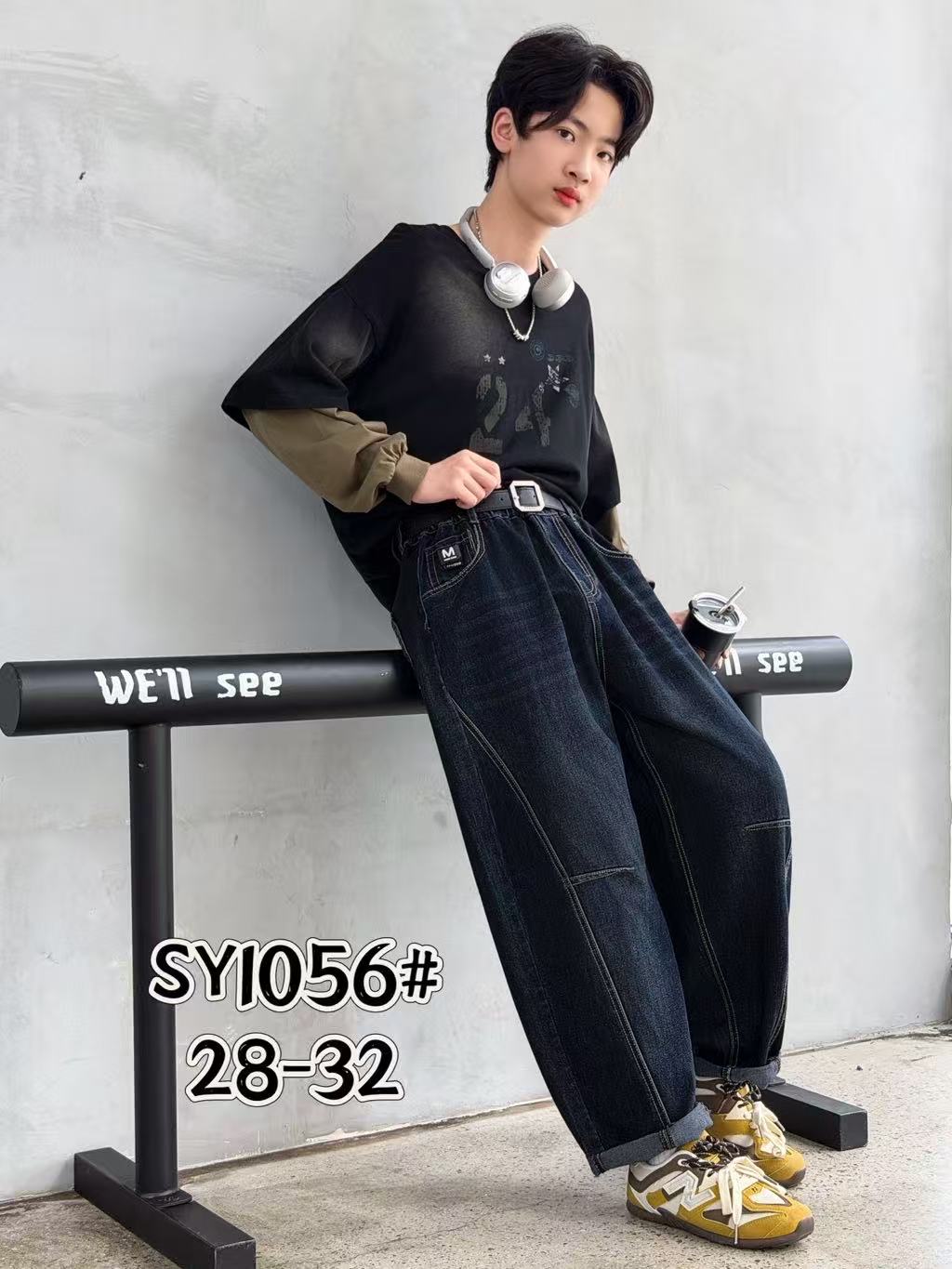 SY1056 男童宽松阔腿牛仔裤