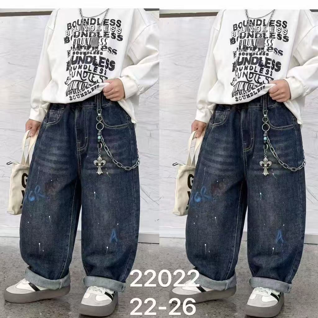 22022 男童秋款牛仔阔腿裤